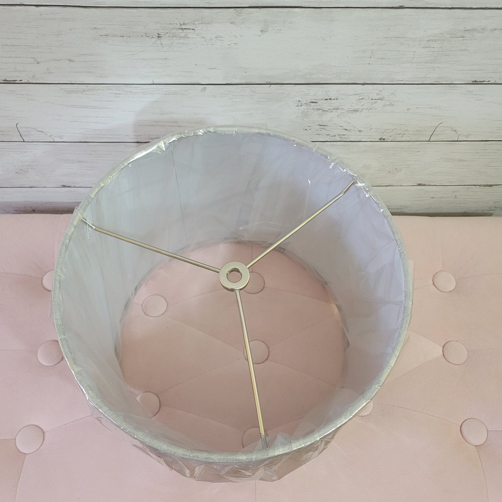 Light Gray Linen Look Drum Lamp Shade Spider Fitter 11x9 Inch Modern Decor - Picture 4 of 7